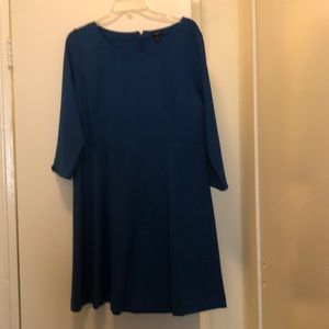 Ann Taylor 3/4 Sleeve Blue Dress